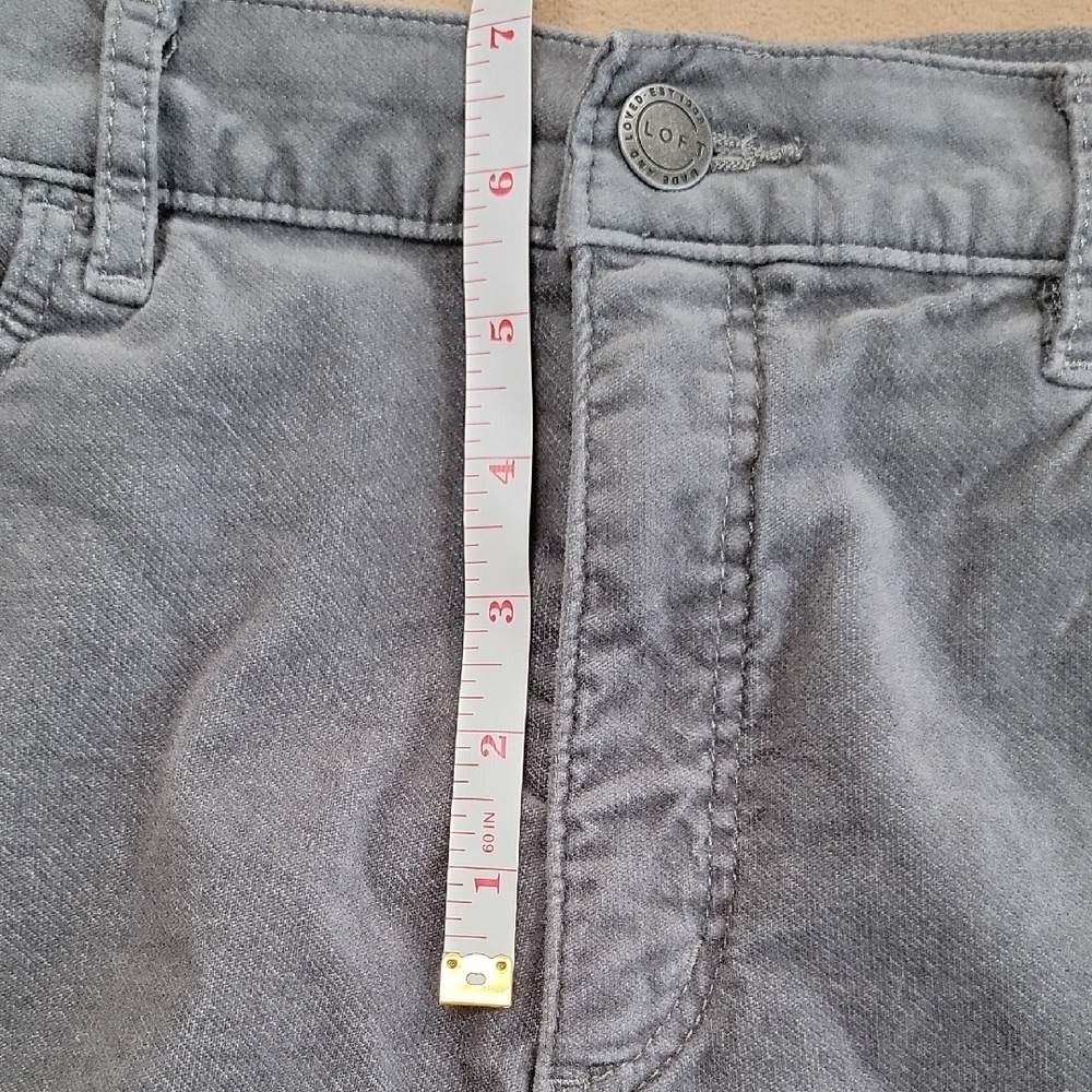 Loft Gray Velour Straight Leg Jeans Size 14 EUC - Picture 6 of 7